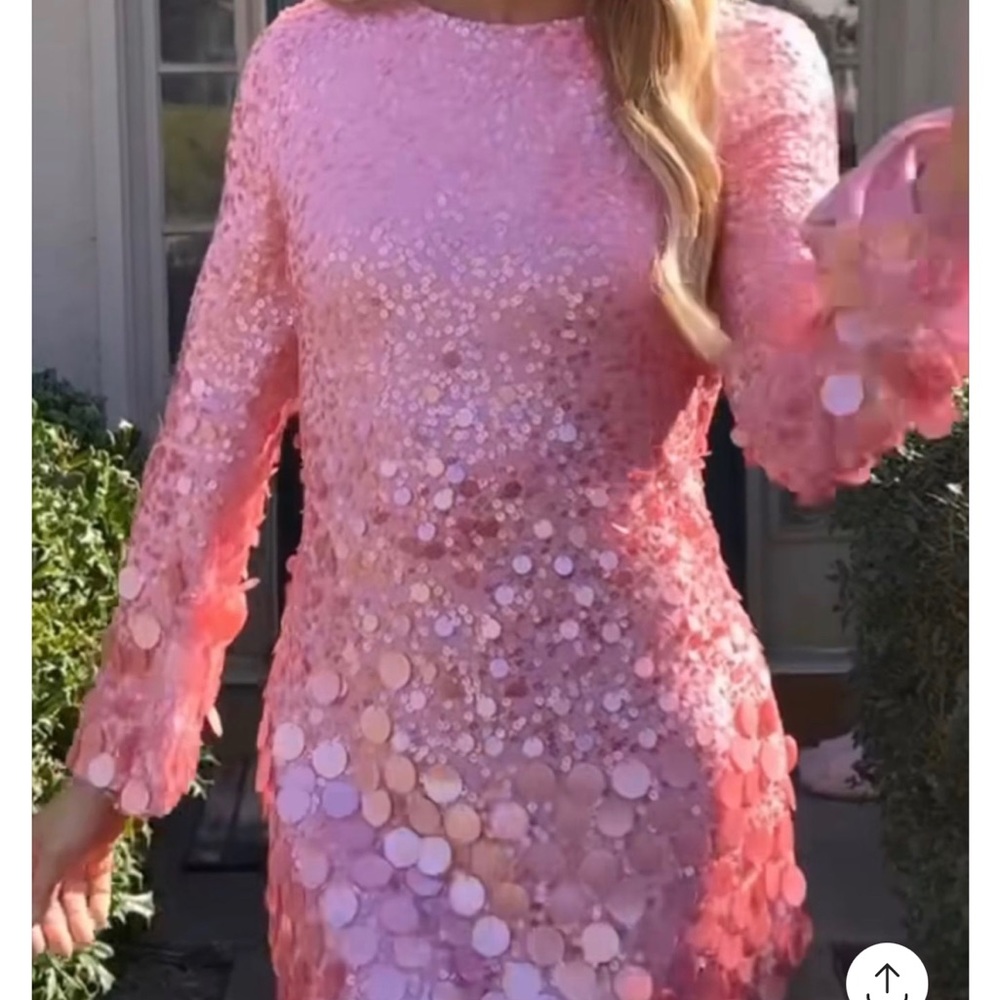 Loveshack Fancy bubble beaded dress. Pink Sz S/M Seen on Southern Charm!